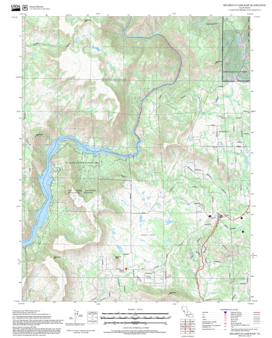 2025 Forest Service Topo Map of Millerton Lake East California