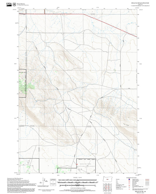 2025 Forest Service Topo Map of Millican SE Oregon