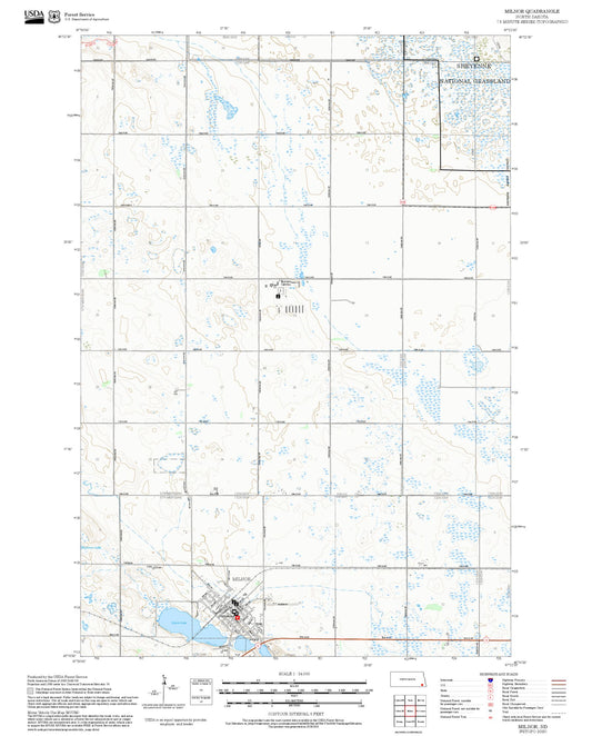 2025 Forest Service Topo Map of Milnor North Dakota