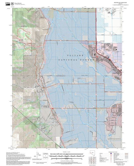 2025 Forest Service Topo Map of Minden Nevada