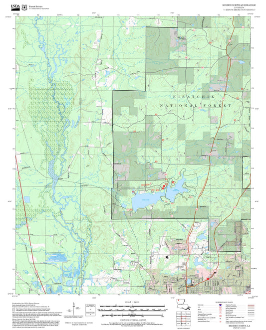 2025 Forest Service Topo Map of Minden North Louisiana