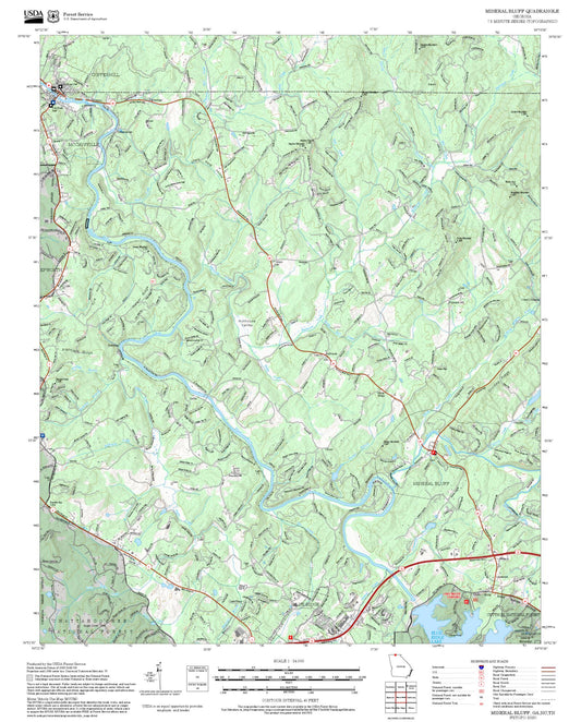 2025 Forest Service Topo Map of Mineral Bluff Georgia