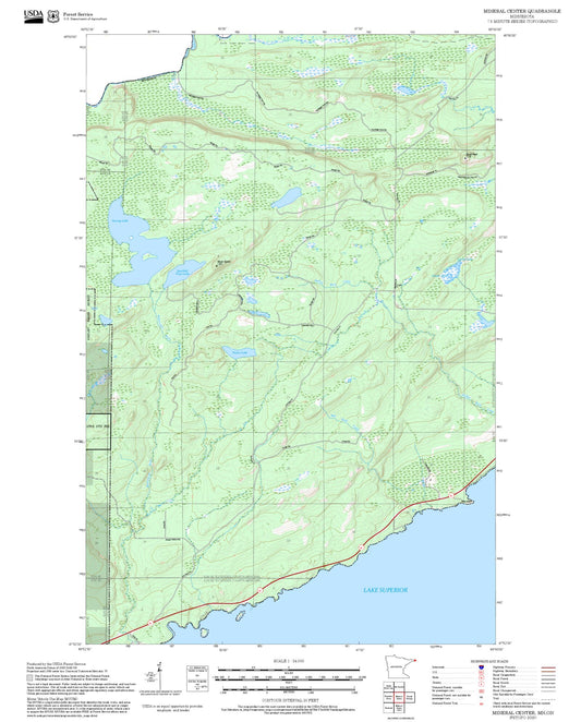 2025 Forest Service Topo Map of Mineral Center Minnesota