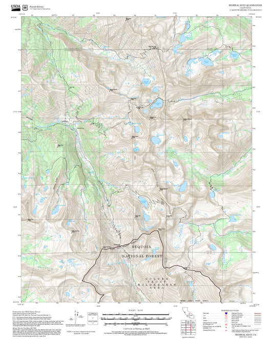 2025 Forest Service Topo Map of Mineral King California