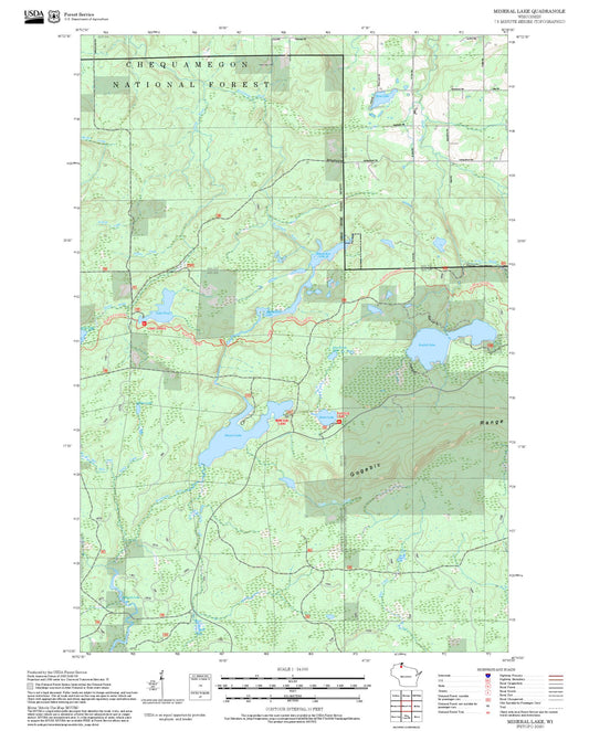 2025 Forest Service Topo Map of Mineral Lake Wisconsin