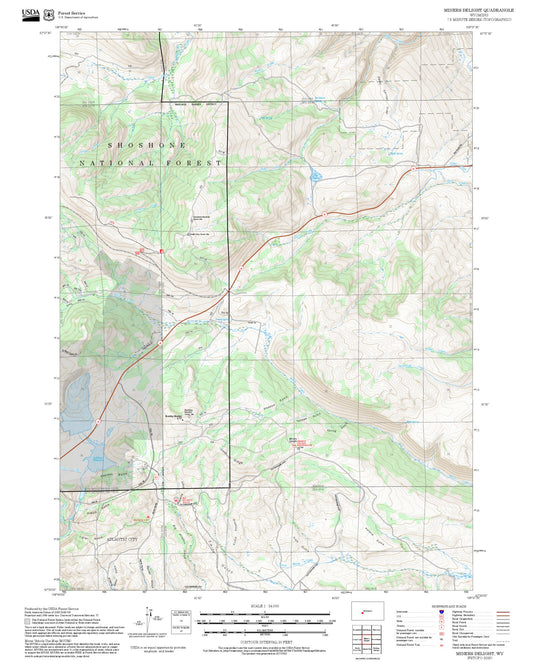 2025 Forest Service Topo Map of Miners Delight Wyoming