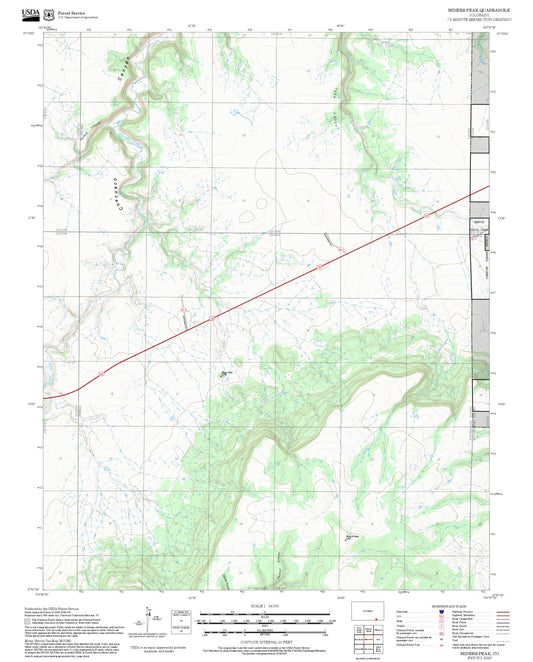 2025 Forest Service Topo Map of Miners Peak Colorado