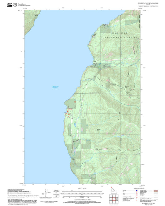 2025 Forest Service Topo Map of Minerva Peak Idaho