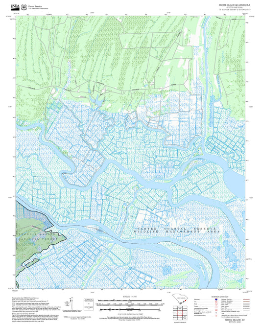 2025 Forest Service Topo Map of Minim Island South Carolina