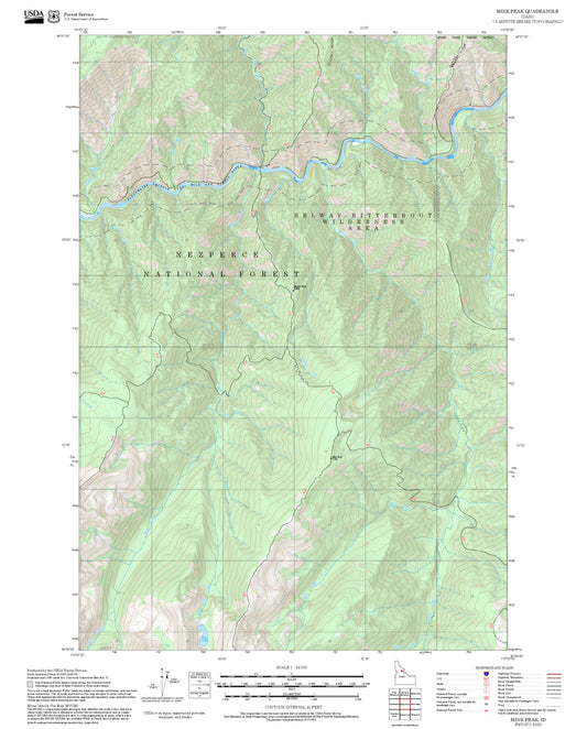 2025 Forest Service Topo Map of Mink Peak Idaho