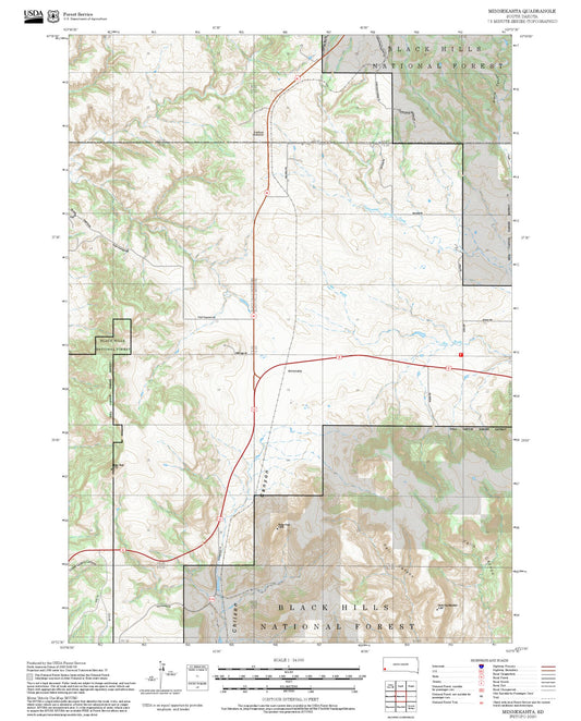 2025 Forest Service Topo Map of Minnekahta South Dakota