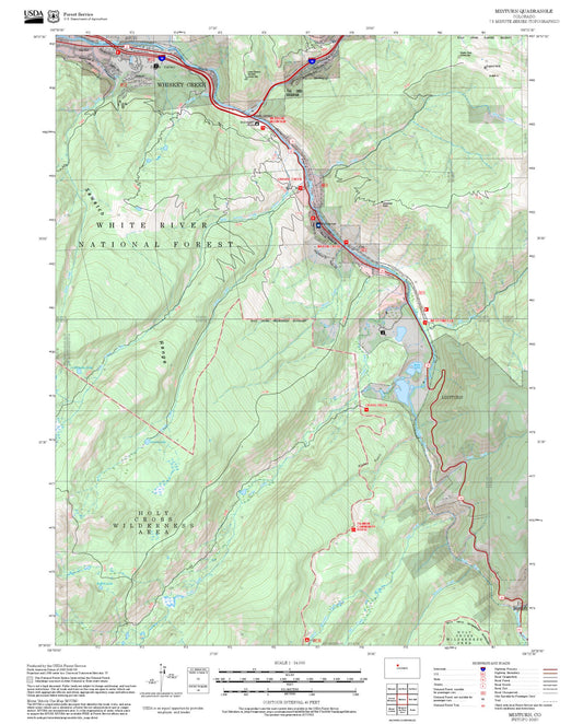 2025 Forest Service Topo Map of Minturn Colorado