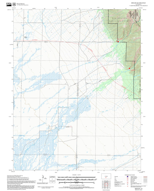 2025 Forest Service Topo Map of Mirage Colorado