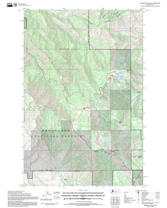 2025 Forest Service Topo Map of Mission Peak Washington