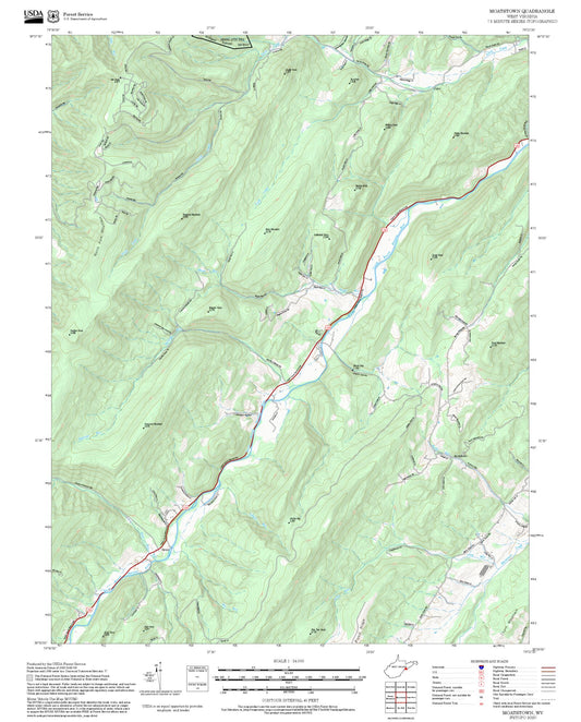 2025 Forest Service Topo Map of Moatstown West Virginia