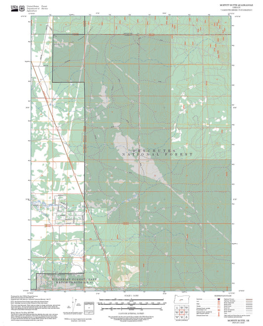 2025 Forest Service Topo Map of Moffitt Butte Oregon