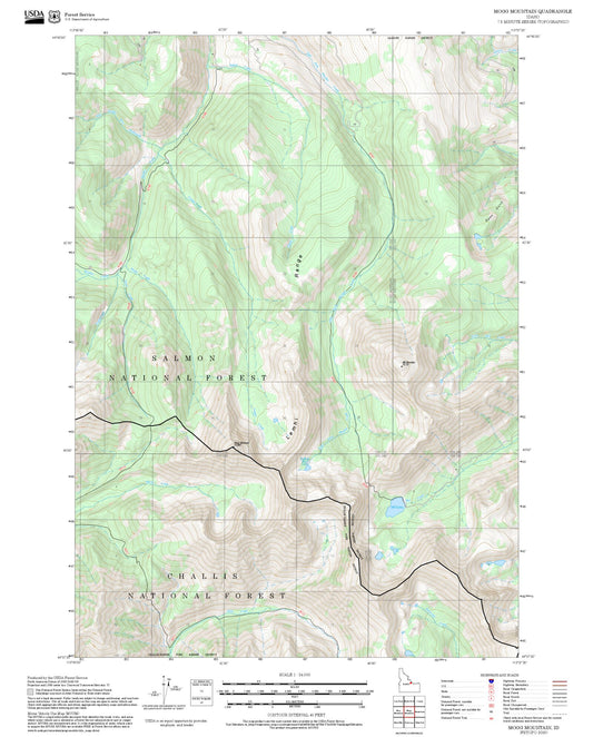 2025 Forest Service Topo Map of Mogg Mountain Idaho