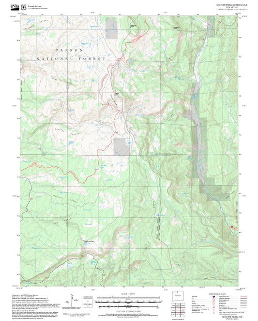 2025 Forest Service Topo Map of Mogote Peak New Mexico