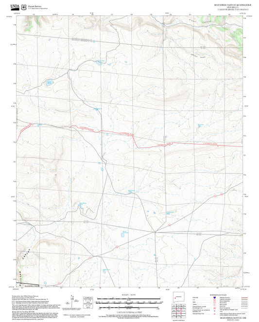 2025 Forest Service Topo Map of Mojonera Canyon New Mexico