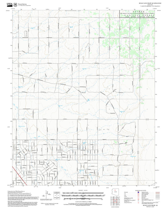 2025 Forest Service Topo Map of Molly Ann Draw Arizona