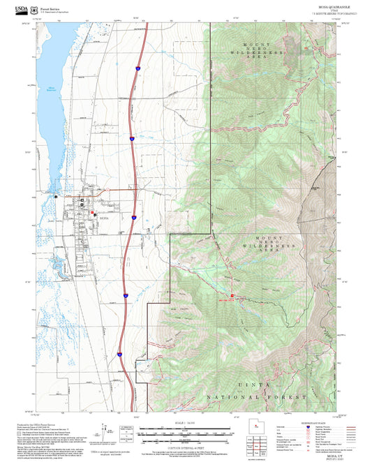 2025 Forest Service Topo Map of Mona Utah