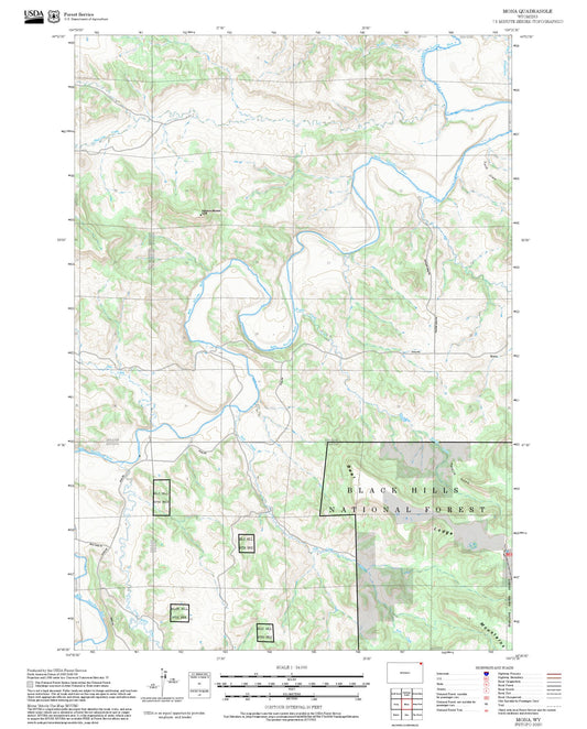 2025 Forest Service Topo Map of Mona Wyoming