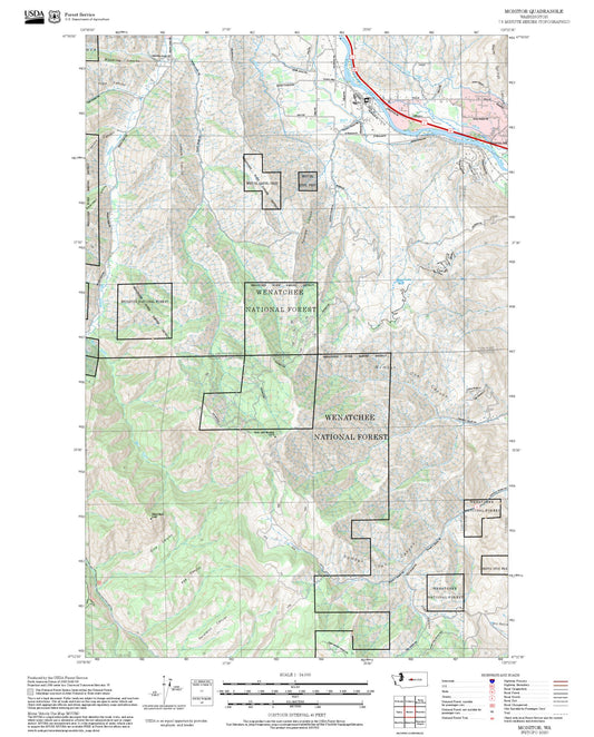 2025 Forest Service Topo Map of Monitor Washington