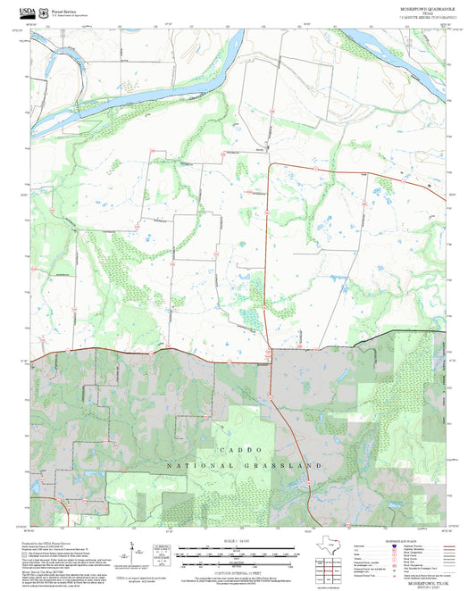 2025 Forest Service Topo Map of Monkstown Texas