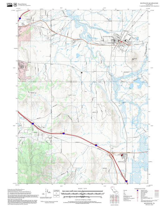 2025 Forest Service Topo Map of Montague California