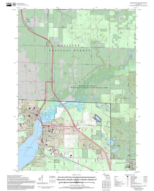 2025 Forest Service Topo Map of Montague Michigan