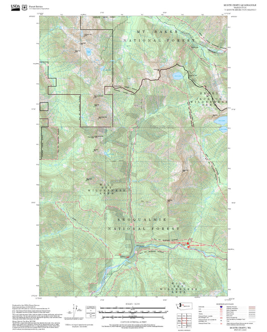 2025 Forest Service Topo Map of Monte Cristo Washington