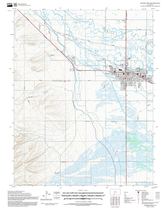 2025 Forest Service Topo Map of Monte Vista Colorado