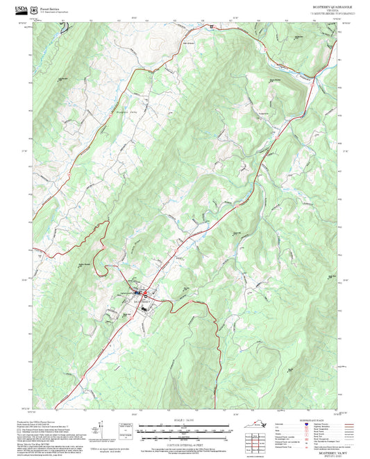 2025 Forest Service Topo Map of Monterey Virginia