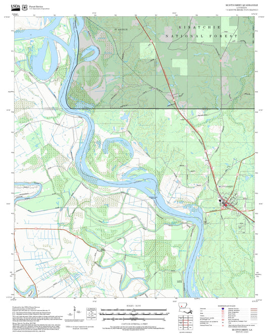 2025 Forest Service Topo Map of Montgomery Louisiana