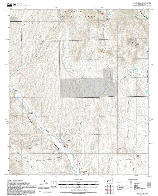 2025 Forest Service Topo Map of Monticello New Mexico