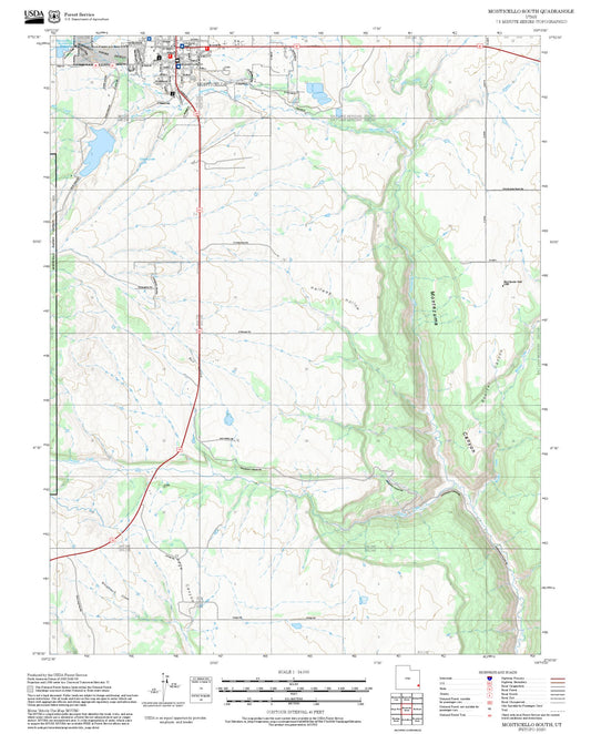 2025 Forest Service Topo Map of Monticello South Utah