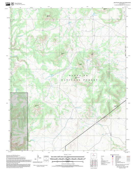 2025 Forest Service Topo Map of Montoso Peak New Mexico