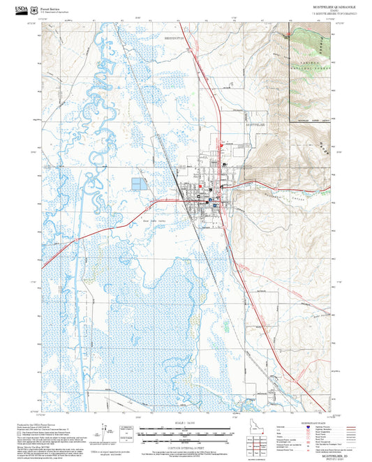 2025 Forest Service Topo Map of Montpelier Idaho
