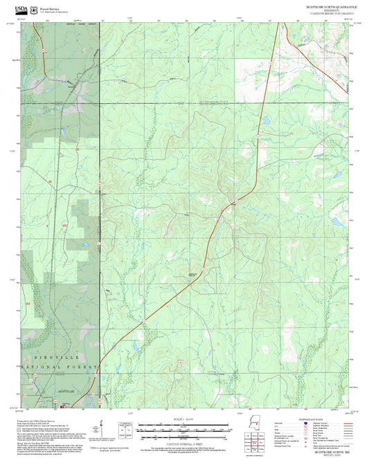 2025 Forest Service Topo Map of Montrose North Mississippi