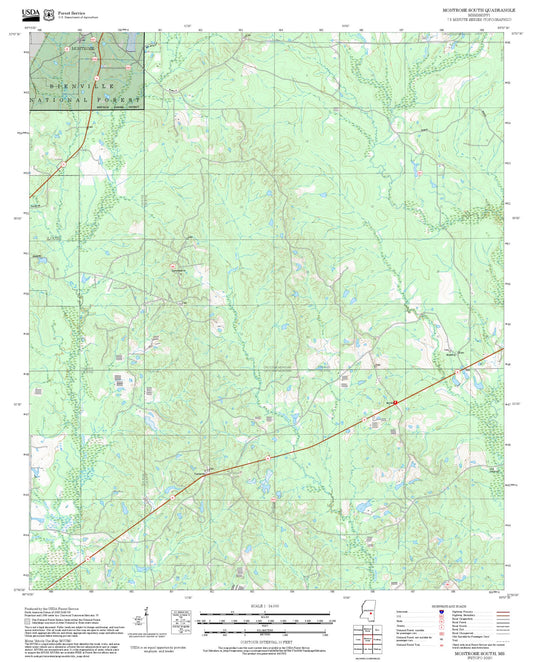 2025 Forest Service Topo Map of Montrose South Mississippi