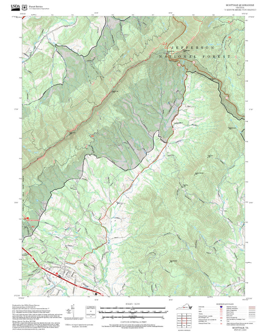 2025 Forest Service Topo Map of Montvale Virginia