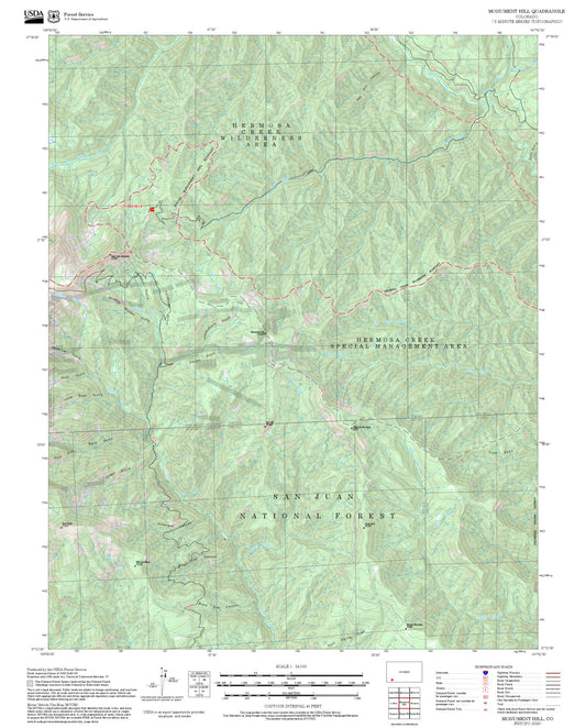 2025 Forest Service Topo Map of Monument Hill Colorado