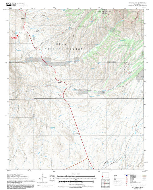 2025 Forest Service Topo Map of Moon Ranch New Mexico