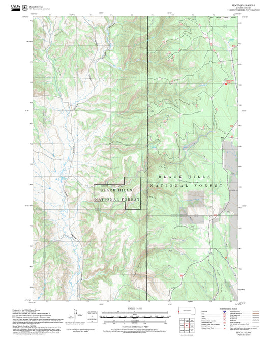2025 Forest Service Topo Map of Moon South Dakota