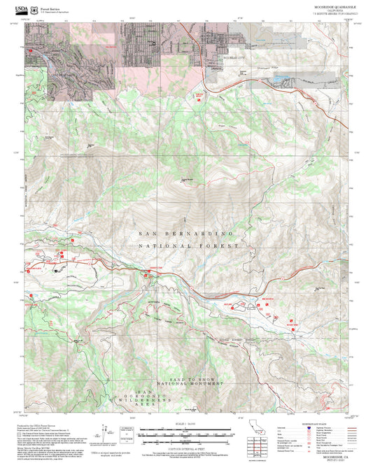 2025 Forest Service Topo Map of Moonridge California