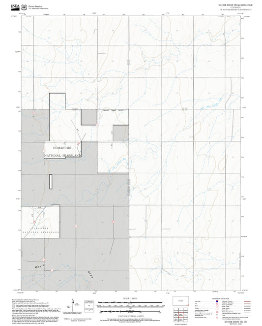 2025 Forest Service Topo Map of Moore Draw NE Colorado