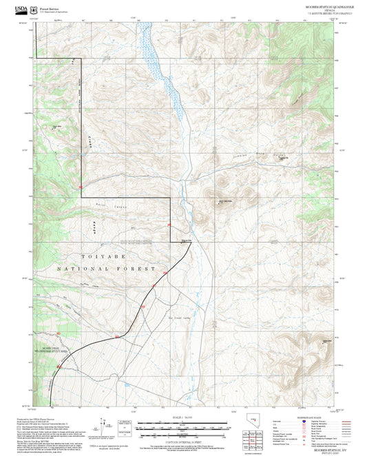 2025 Forest Service Topo Map of Moores Station Nevada