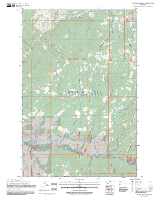2025 Forest Service Topo Map of Moose Mountain Montana