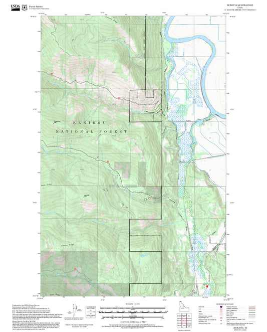 2025 Forest Service Topo Map of Moravia Idaho