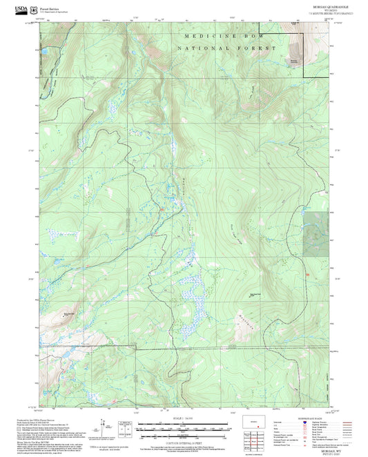 2025 Forest Service Topo Map of Morgan Wyoming